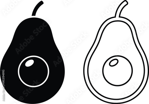 Avocado Icon Set Vector