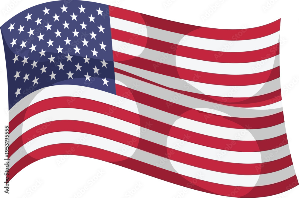 Fototapeta premium Waving american flag with red white and blue colors