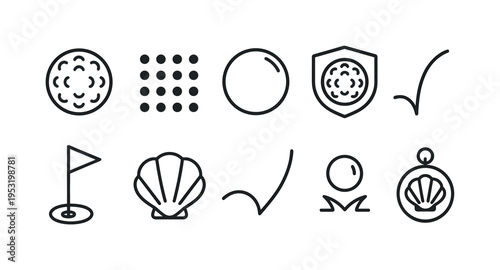 Golf and Seashell Icons