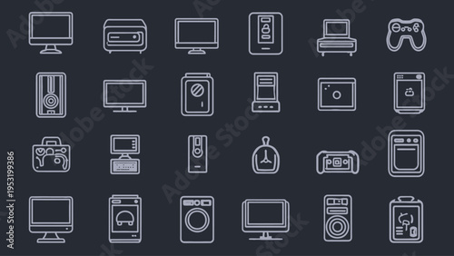 Digital Gadgets and Devices Collection Essential Icons for Presentations and Graphics