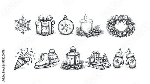 Christmas Icons Sketch Collection