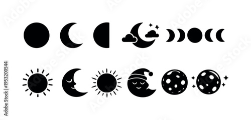Sun and Moon Phases Icons