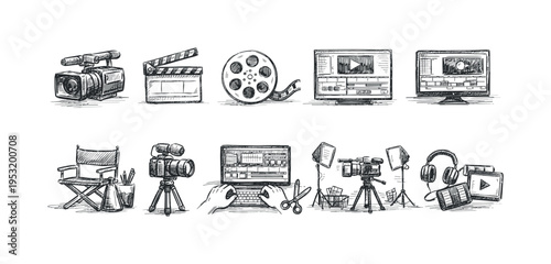 Filmmaking and Video Production Icons