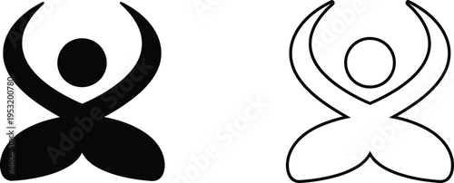Yoga Meditation Zen Symbol Icon Set Vector