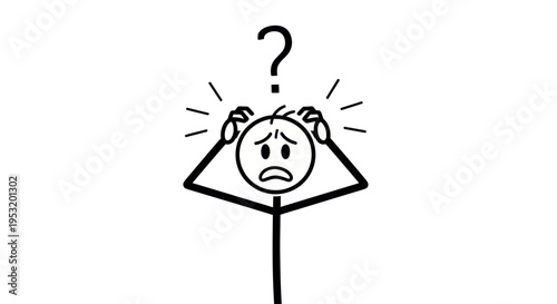 Confused Stick Figure with Question Mark.