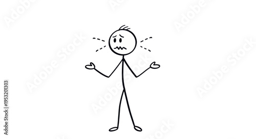 Frustrated Stick Figure with Angry Expression.