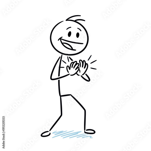 Happy Man Clapping Hands with Joy.