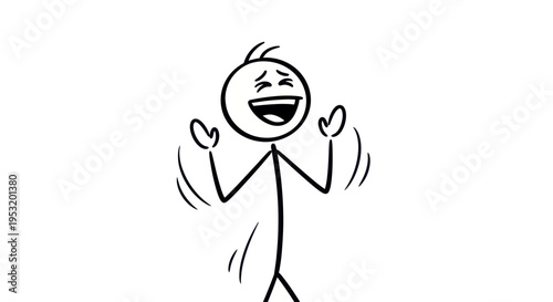 Happy Stick Figure Dancing with Joy.