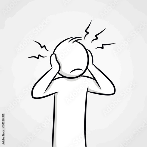 Man Experiencing Headache and Frustration.