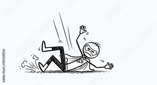 Man Falling Down Accidentally on Ground.