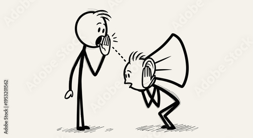 Man Listening to Another Man Shouting.