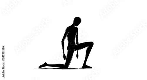 Man Performing Lunge Exercise Silhouette.