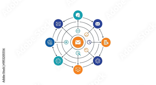 Set of 10 business and technology icons vector