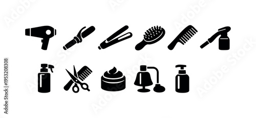 Hair Salon Tools Icons