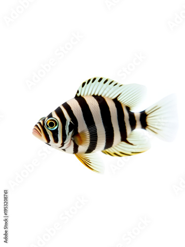 zebra danio fish on white background
