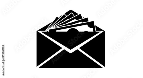 Open Envelope with Letters Inside.