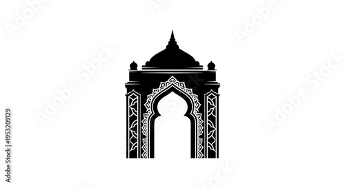 Ornate Archway with Decorative Dome Structure.