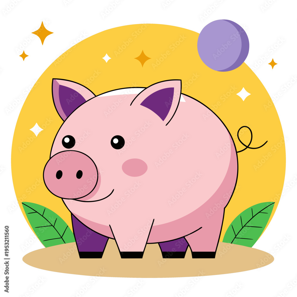 Fototapeta premium Piggy bank icon vector illustration isolated on white background