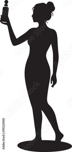 Female Self Care Time Silhouette Woman Relaxing Wellness Beauty Routine
