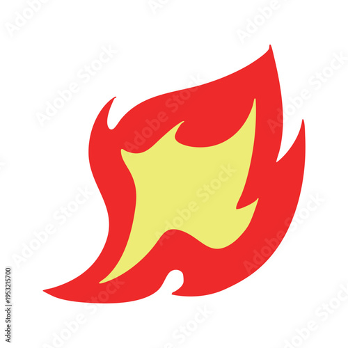 ぶわっと燃え上がる炎のエフェクト。シンプルな火の編集可能なベクターイラスト。辛い味のイメージ。炎属性の魔法攻撃の演出