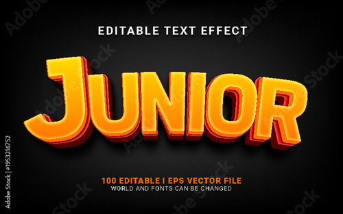 Editable text effect with 3D orange and yellow gradient style