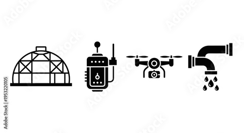 Watering System With Drone And Greenhouse.