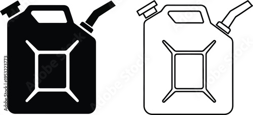 Gas Canister Icon Set Fuel Jerrycan Vector Graphic Vector