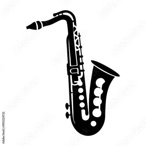 alto saxophone icon silhouette illustration for music, instrument, and jazz performance design