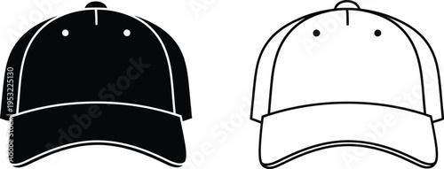Baseball Cap Icon Set Vector Illustration Vector
