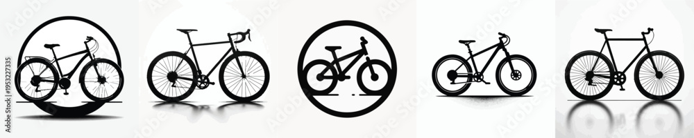 Fototapeta premium Vector silhouette of bicycle