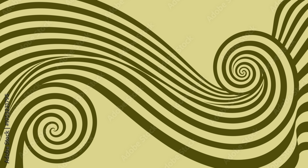 Fototapeta premium A minimalist vector graphic illustration of swirling lines in a wavy pattern