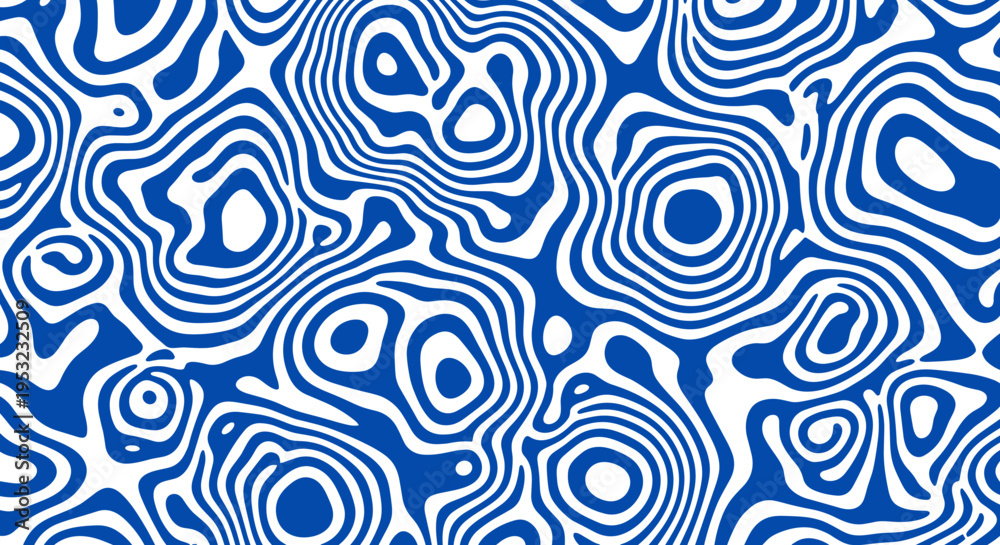 Obraz premium A blue and white abstract topographic vector graphic with swirling lines and shapes