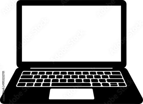 Minimalist Laptop Icon Silhouette
