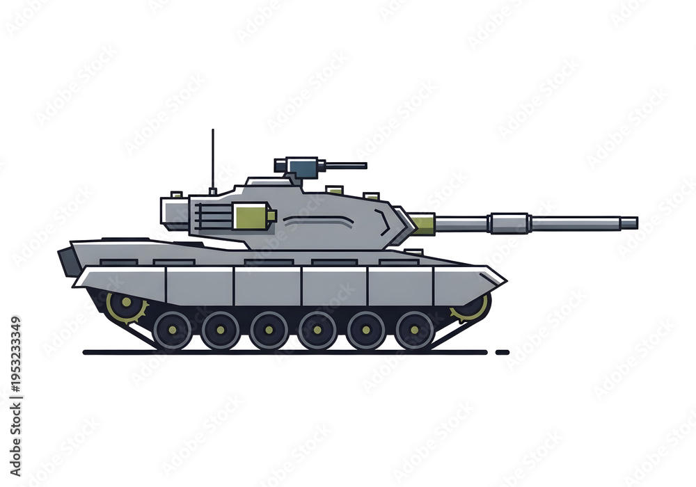 Fototapeta premium Sleek and minimalistic tank icon, perfect for use in combat, army, and transportation projects.