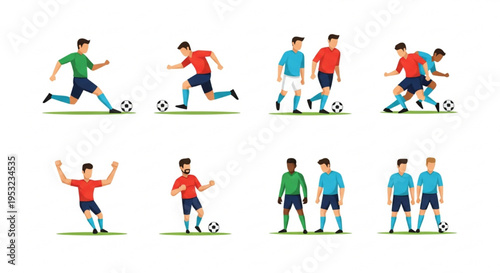 Soccer Player Action Poses Collection