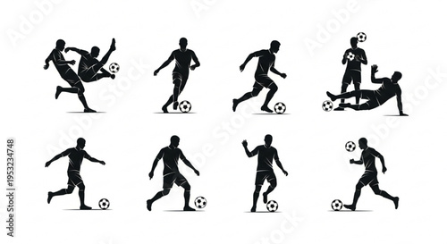 Soccer Player Silhouettes Collection