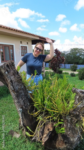 Woman standing on the grass