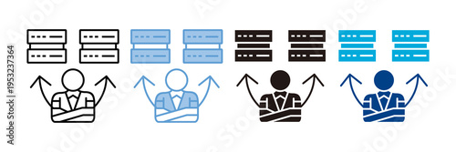 Client Server  Icon Set Multiple Style Collection