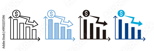 Recession  Icon Set Multiple Style Collection