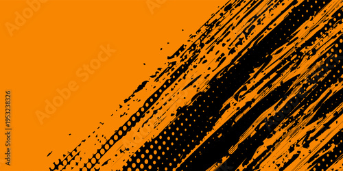 orange black brush Car sticker wrap pattern banner abstract sporty lines black orange color combination grunge brush modern pattern racing motorsport vector design.vector