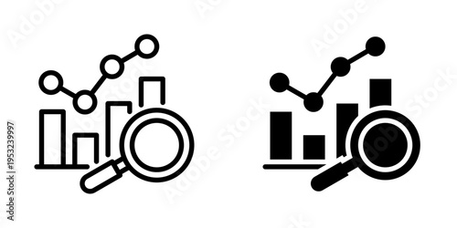 Market analysis icon, element icon for design branding, print, and digital media