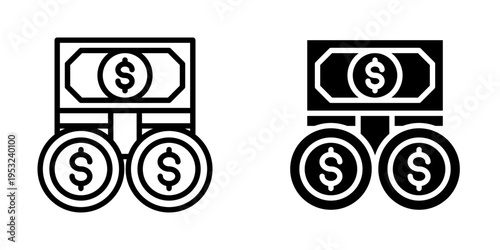 Cash money icon, element icon for design branding, print, and digital media