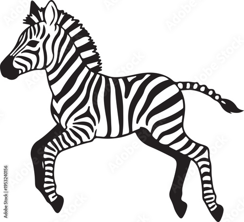 Zebra Foal Silhouette Baby Zebra Animal Cute Wildlife Safari Icon