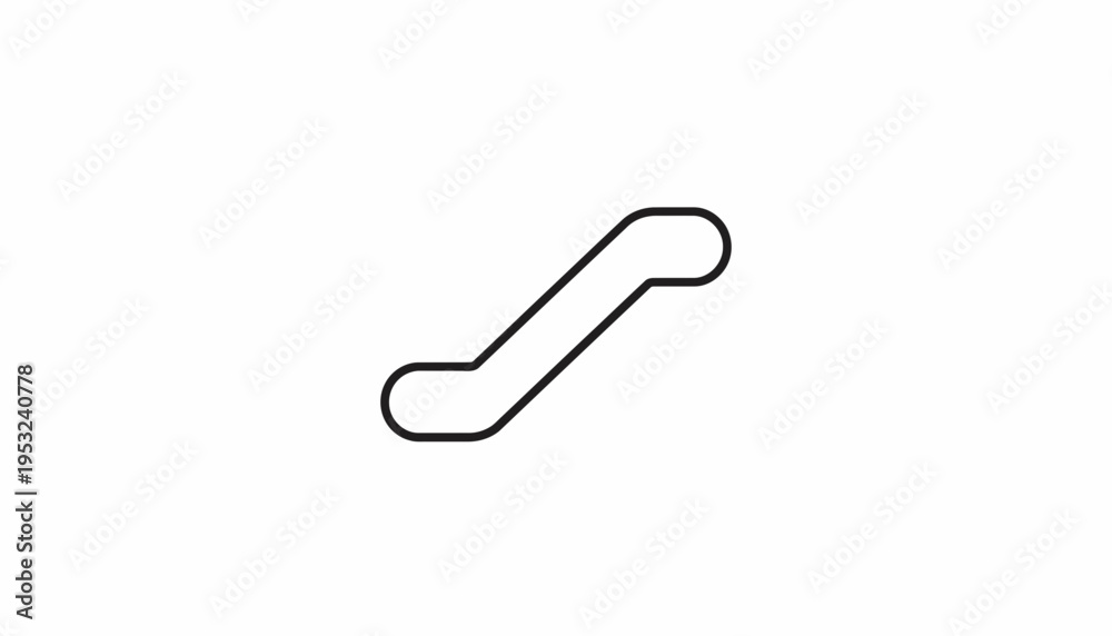 Fototapeta premium Simple Escalator Icon Line Art, Modern Public Transport Symbol
