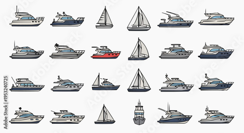 A Variety of Boats Displayed in an Array