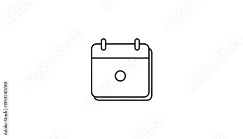 Simple Calendar Icon, Minimalist Design, White Background, Symbol for Planning and Dates