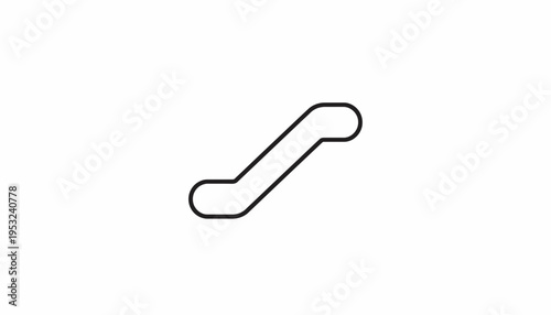 Simple Escalator Icon Line Art, Modern Public Transport Symbol