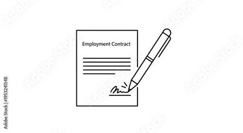 Signing Employment Contract with Pen, Business Agreement Document, Legal Paperwork