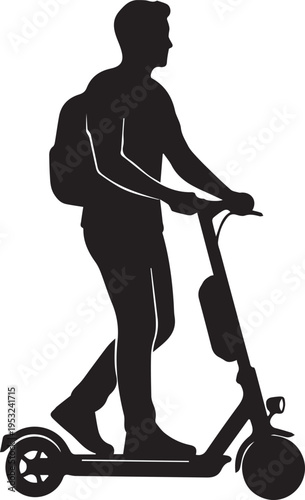 person riding modern electric scooter vehicle