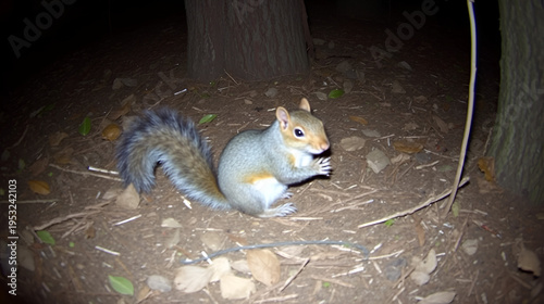A squirrel caught in a camera trap